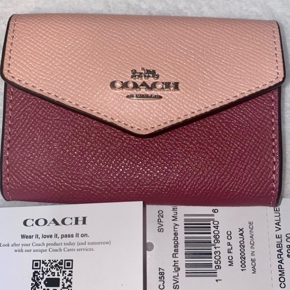 Coach Flap Card Case In Colorblock New - Picture 1 of 9